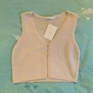 OAK + FORT Beige Lightweight Knit Vest